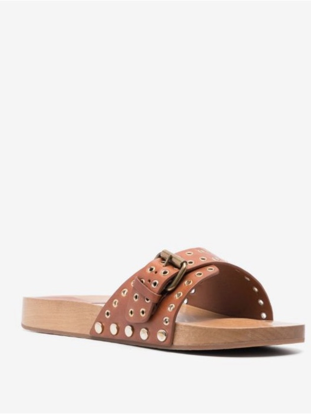 ISABEL MARANT Jaso Leather clogs In Cognac Brown Size 6 - Picture 2 of 14
